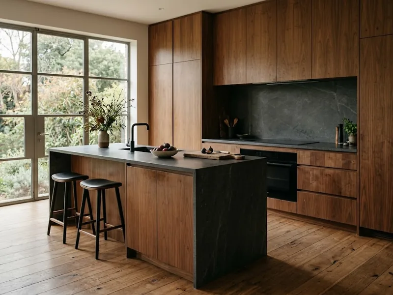 Walnut Modern Kitchen, custom cabinetry in the Magic Valley